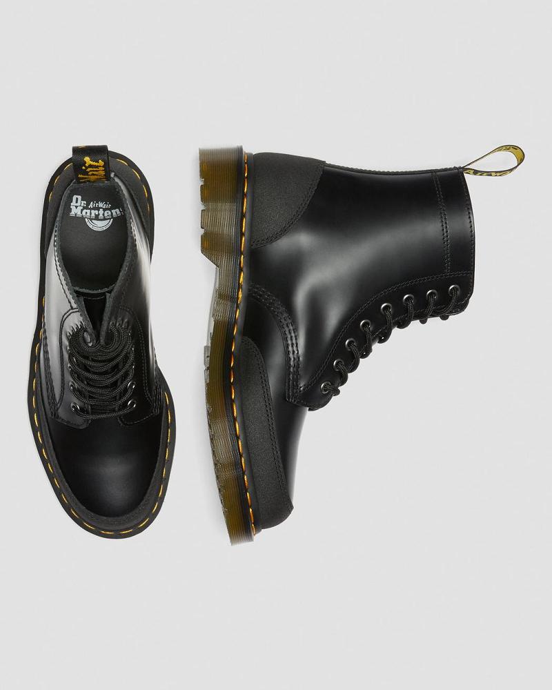 Dr Martens 1460 Guard Panel Lær Snørestøvletter Dame Svarte | Norge 609WNB